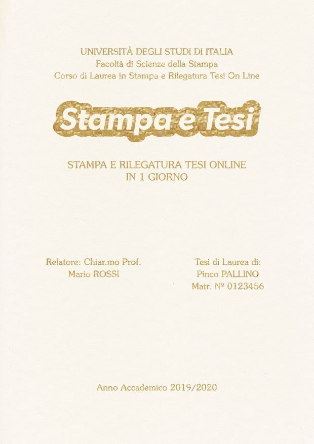 Similpelle Bianco Oro LAYOUT 3 - Logo Centrato - Souvenir 