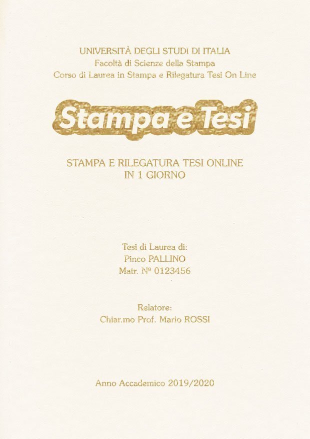 Similpelle Bianco Oro LAYOUT 4 - Logo Centrato - Souvenir 
