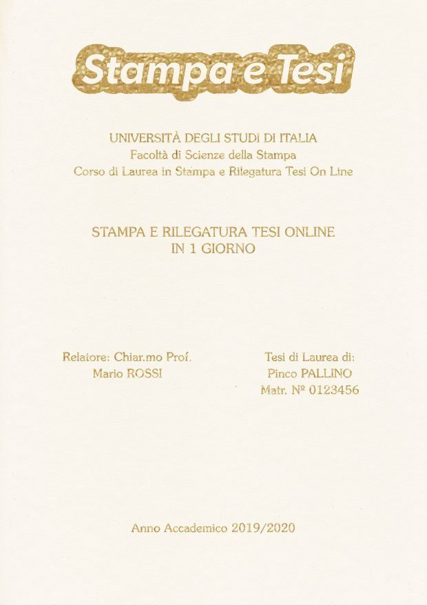 Similpelle Bianco Oro LAYOUT 3 - Logo in Alto - Souvenir 