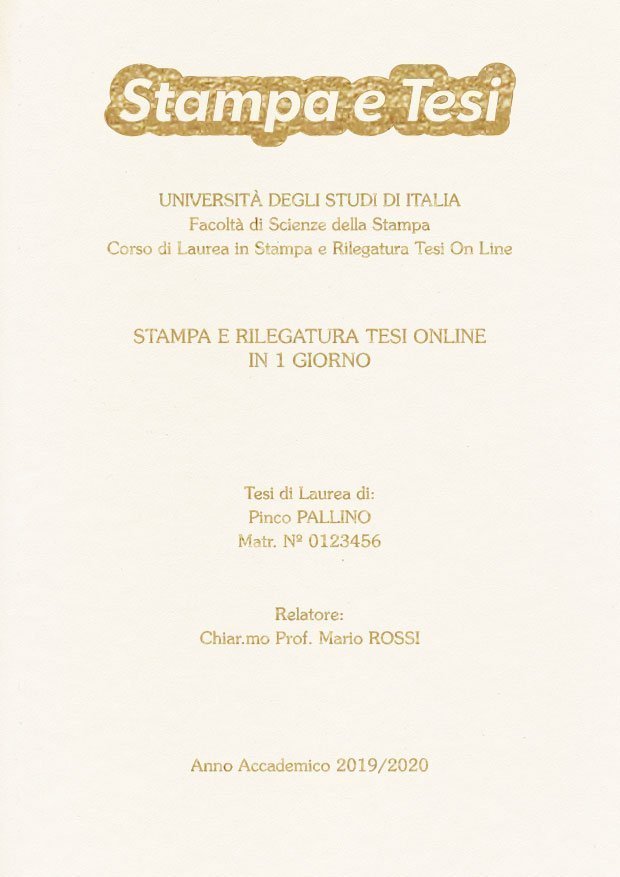 Similpelle Bianco Oro LAYOUT 4 - Logo in Alto - Souvenir 