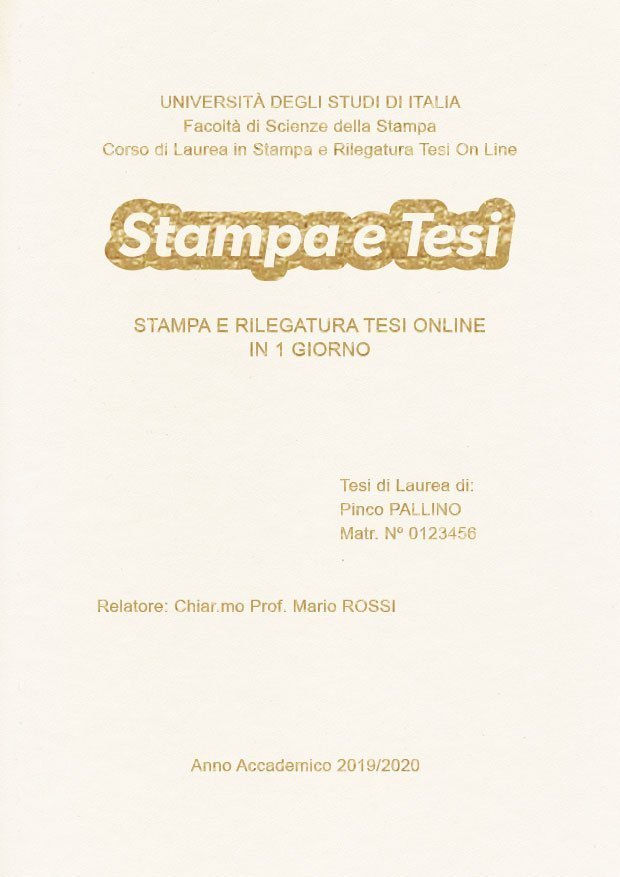 Similpelle Bianco Oro LAYOUT 1 - Logo Centrato - Arial