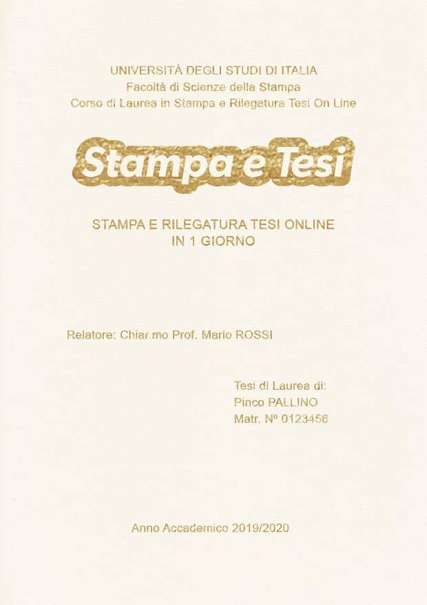 Similpelle Bianco Oro LAYOUT 2 - Logo Centrato - Arial