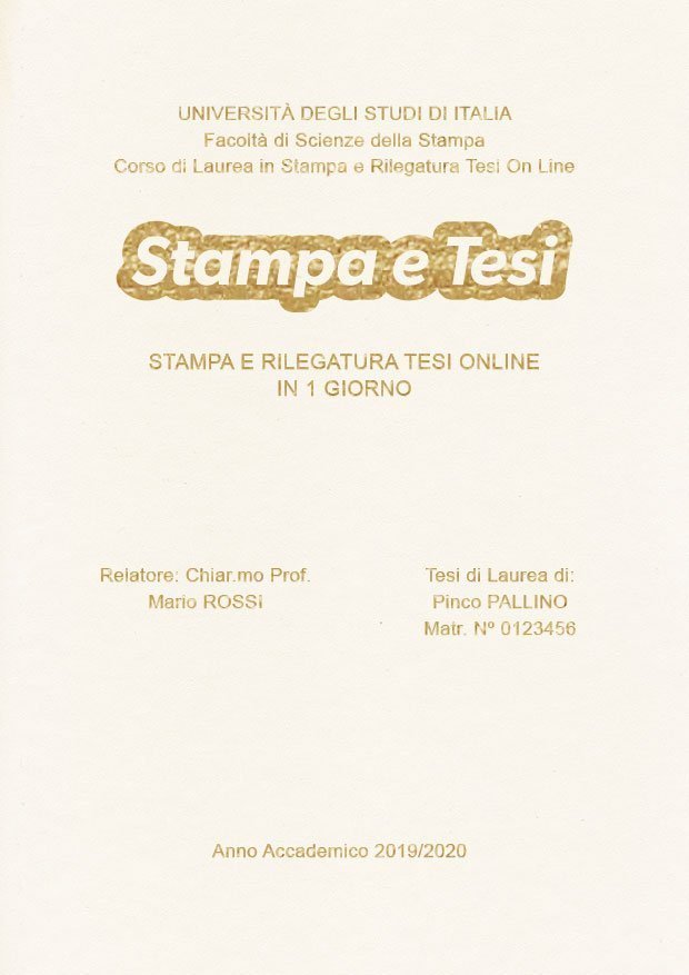 Similpelle Bianco Oro LAYOUT 3 - Logo Centrato - Arial