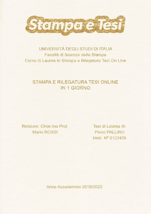 Similpelle Bianco Oro LAYOUT 3 - Logo in Alto - Arial