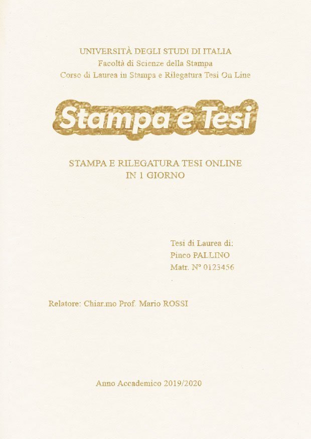Similpelle Bianco Oro LAYOUT 1 - Logo Centrato - Times New Roman