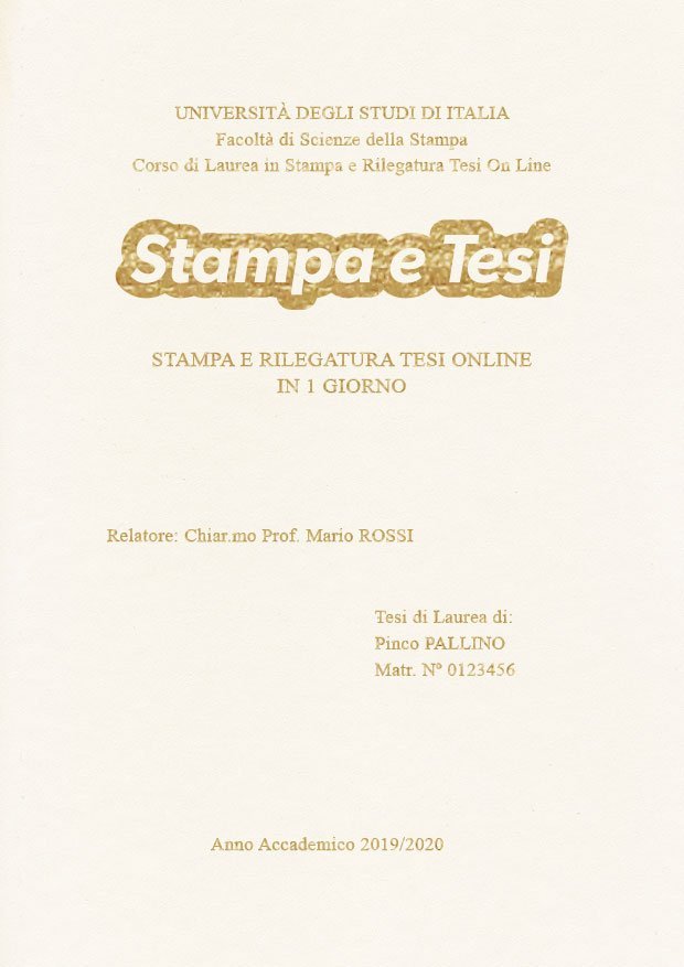 Similpelle Bianco Oro LAYOUT 2 - Logo Centrato - Times New Roman