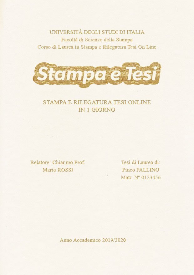 Similpelle Bianco Oro LAYOUT 3 - Logo Centrato - Times New Roman