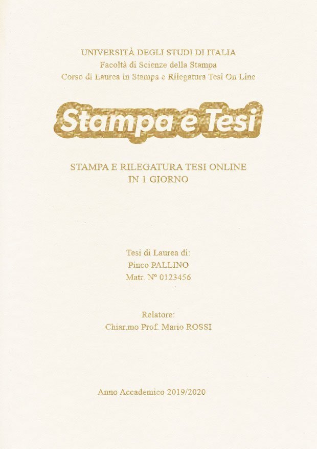 Similpelle Bianco Oro LAYOUT 4 - Logo Centrato - Times New Roman