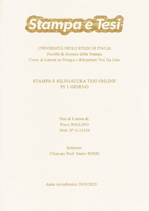 Similpelle Bianco Oro LAYOUT 4 - Logo in Alto - Times New Roman