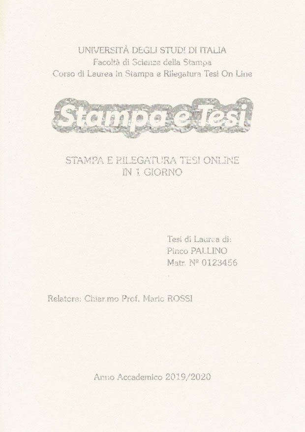 Similpelle Bianco Argento LAYOUT 1 - Logo Centrato - Souvenir 