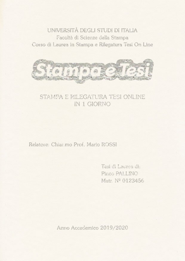 Similpelle Bianco Argento LAYOUT 2 - Logo Centrato - Souvenir
