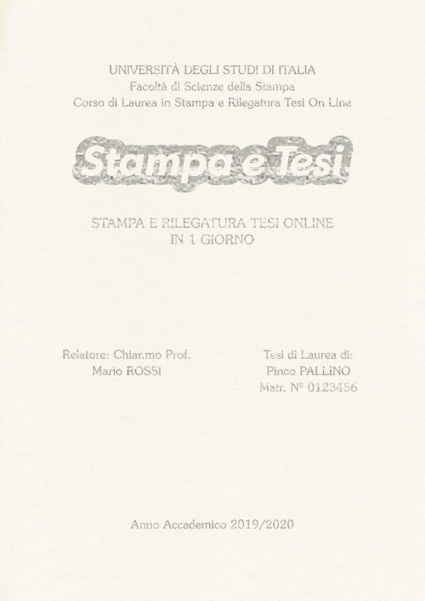 Similpelle Bianco Argento LAYOUT 3 - Logo Centrato - Souvenir 