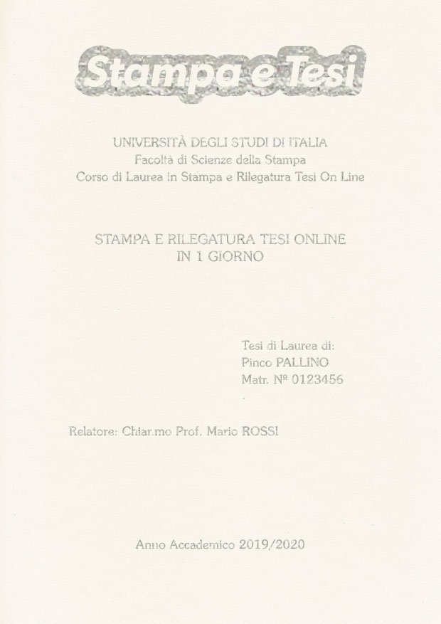 Similpelle Bianco Argento LAYOUT 1 - Logo in Alto - Souvenir 