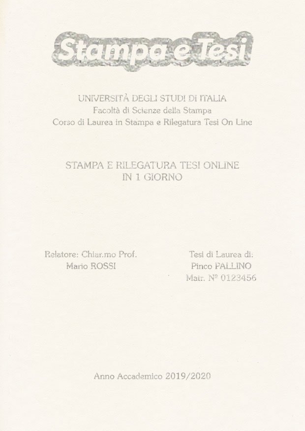Similpelle Bianco Argento LAYOUT 3 - Logo in Alto - Souvenir 