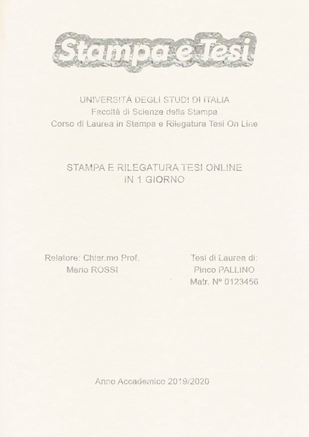 Similpelle Bianco Argento LAYOUT 3 - Logo in Alto - Arial