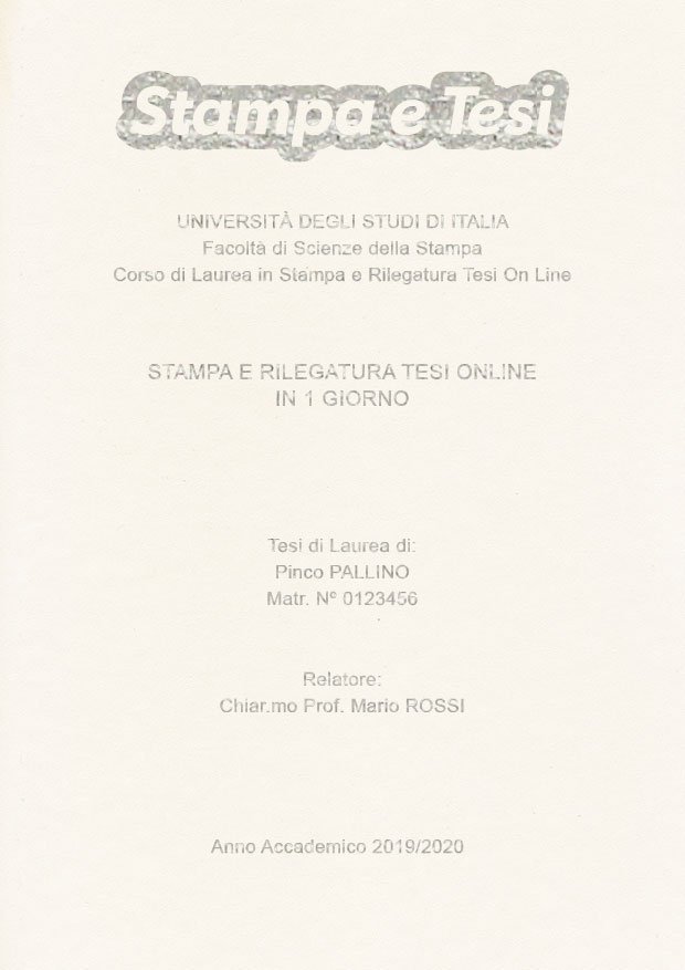 Similpelle Bianco Argento LAYOUT 4 - Logo in Alto - Arial