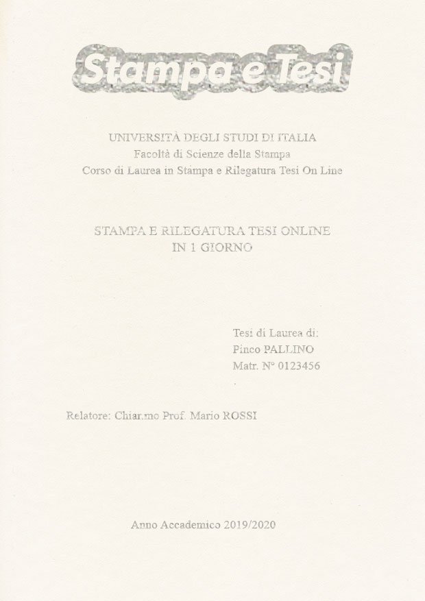 Similpelle Bianco Argento LAYOUT 1 - Logo in Alto - Times New Roman