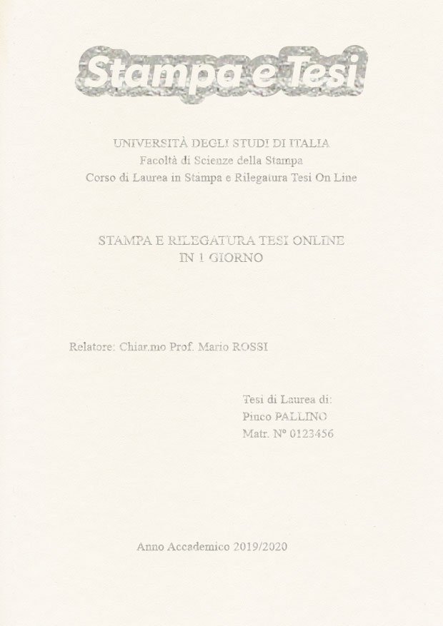 Similpelle Bianco Argento LAYOUT 2 - Logo in Alto - Times New Roman
