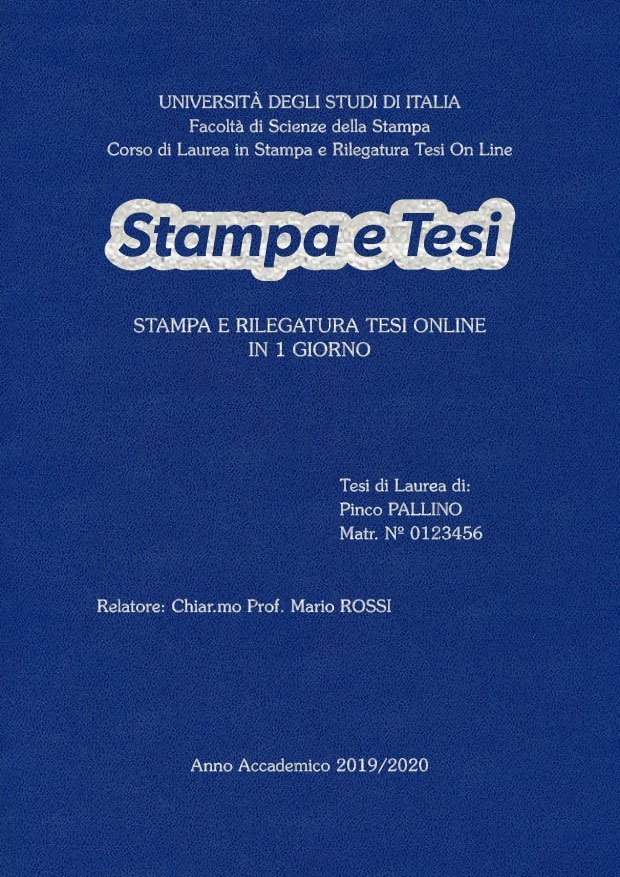 Similpelle Blu Chiaro Argento LAYOUT 1 - Logo Centrato - Souvenir 