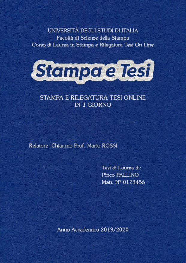 Similpelle Blu Chiaro Argento LAYOUT 2 - Logo Centrato - Souvenir