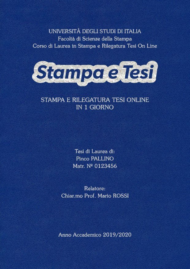 Similpelle Blu Chiaro Argento LAYOUT 4 - Logo Centrato - Souvenir 