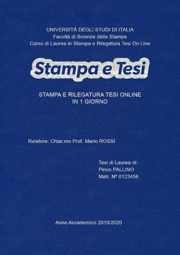 Similpelle Blu Chiaro Argento LAYOUT 2 - Logo Centrato - Arial