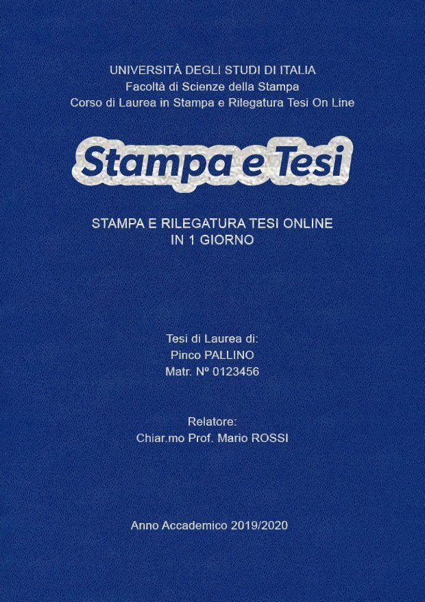 Similpelle Blu Chiaro Argento LAYOUT 4 - Logo Centrato - Arial