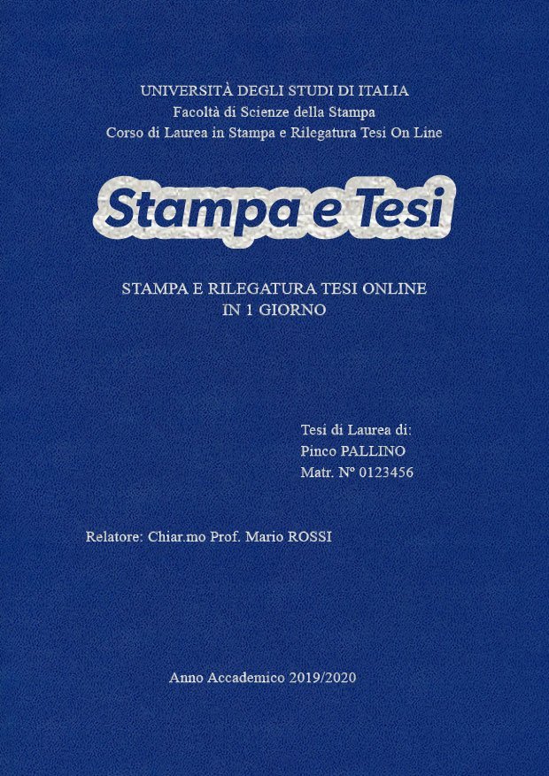 Similpelle Blu Chiaro Argento LAYOUT 1 - Logo Centrato - Times New Roman