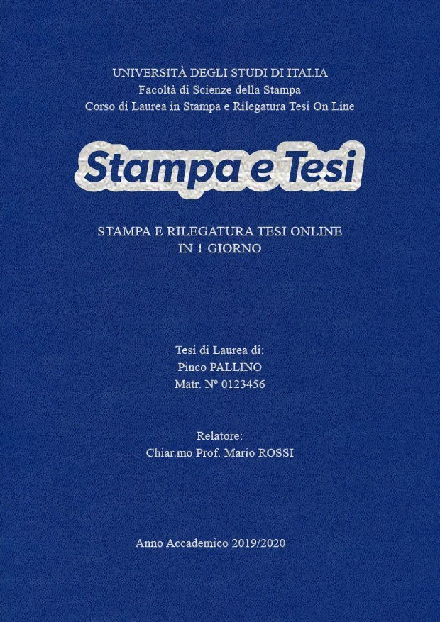 Similpelle Blu Chiaro Argento LAYOUT 4 - Logo Centrato - Times New Roman