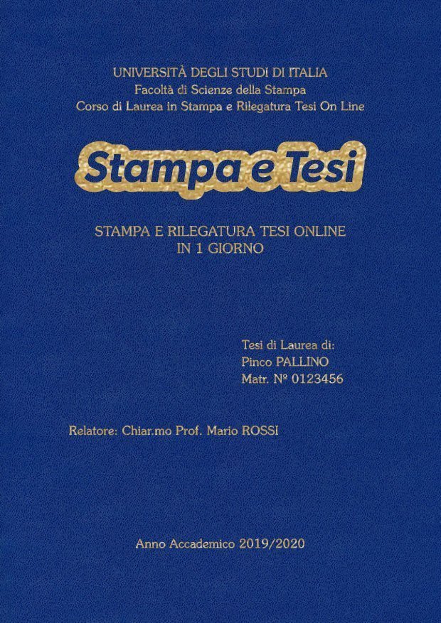 Similpelle Blu Chiaro Oro LAYOUT 1 - Logo Centrato - Souvenir 