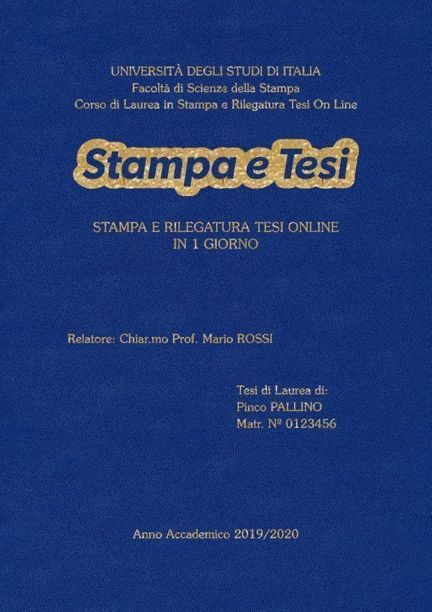 Similpelle Blu Chiaro Oro LAYOUT 2 - Logo Centrato - Souvenir