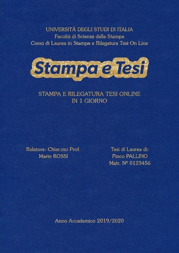 Similpelle Blu Chiaro Oro LAYOUT 3 - Logo Centrato - Souvenir 