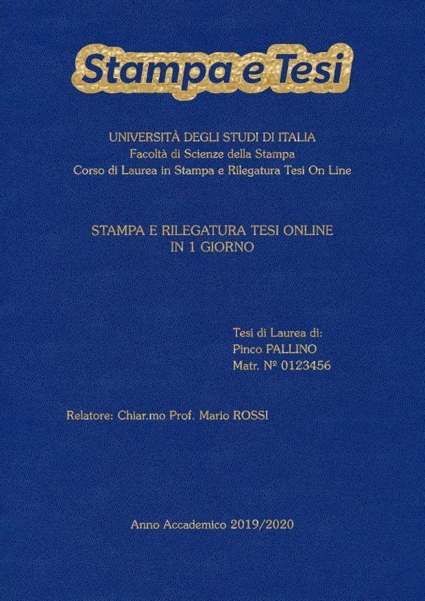 Similpelle Blu Chiaro Oro LAYOUT 1 - Logo in Alto - Souvenir 