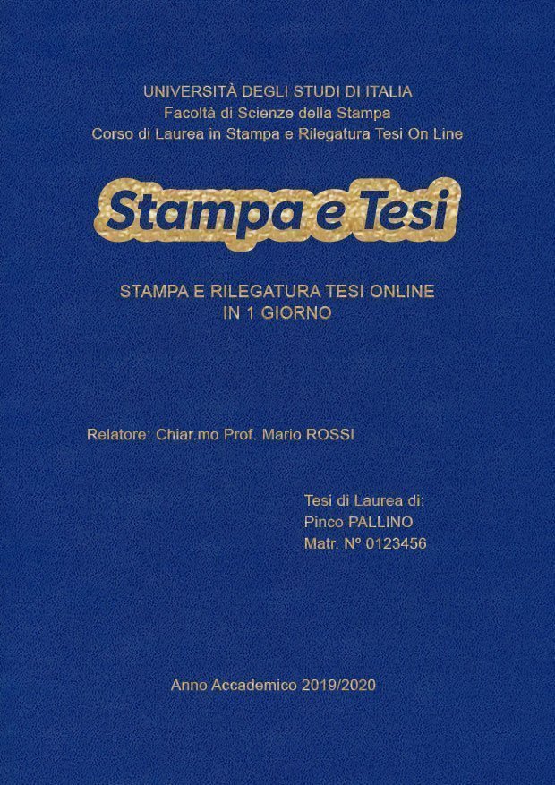 Similpelle Blu Chiaro Oro LAYOUT 2 - Logo Centrato - Arial