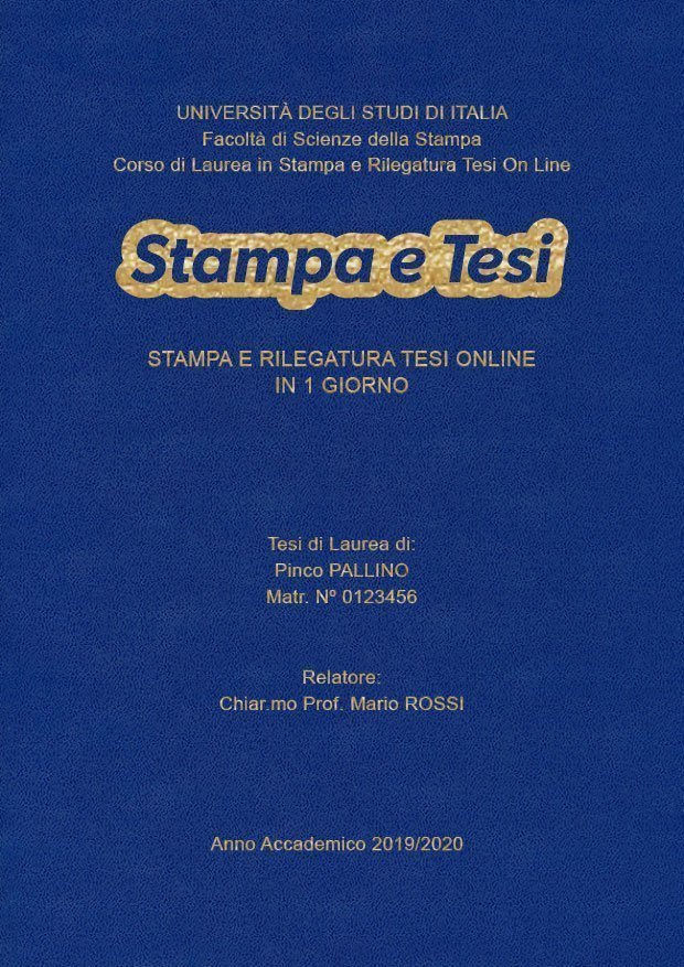 Similpelle Blu Chiaro Oro LAYOUT 4 - Logo Centrato - Arial