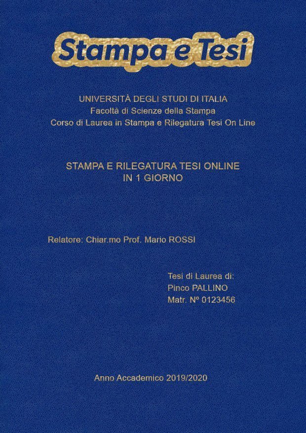 Similpelle Blu Chiaro Oro LAYOUT 2 - Logo in Alto - Arial