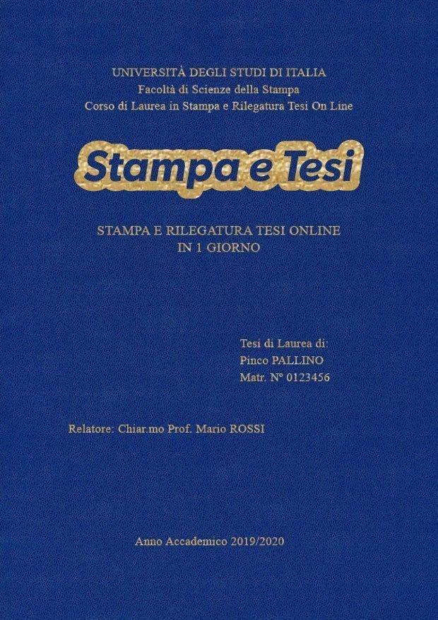 Similpelle Blu Chiaro Oro LAYOUT 1 - Logo Centrato - Times New Roman