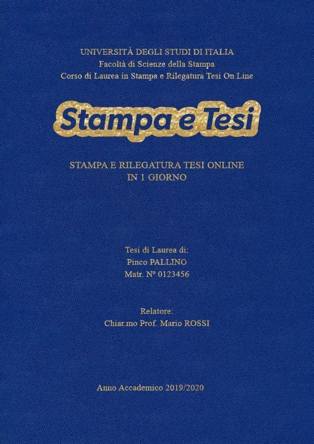 Similpelle Blu Chiaro Oro LAYOUT 4 - Logo Centrato - Times New Roman