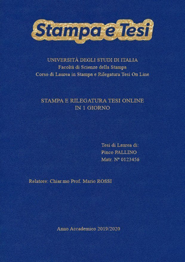 Similpelle Blu Chiaro Oro LAYOUT 1 - Logo in Alto - Times New Roman