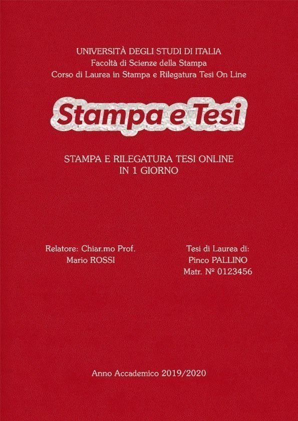 Similpelle Rosso Argento LAYOUT 3 - Logo Centrato - Souvenir 
