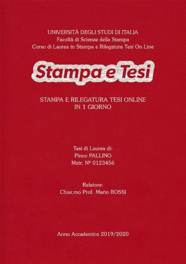 Similpelle Rosso Argento LAYOUT 4 - Logo Centrato - Souvenir 
