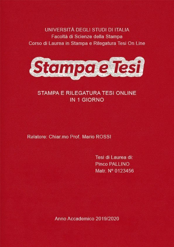 Similpelle Rosso Argento LAYOUT 2 - Logo Centrato - Arial