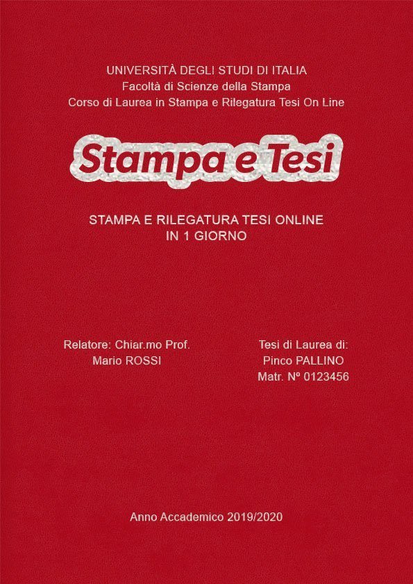 Similpelle Rosso Argento LAYOUT 3 - Logo Centrato - Arial