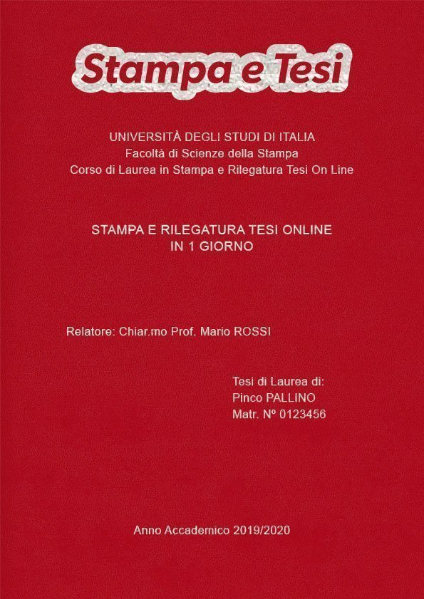 Similpelle Rosso Argento LAYOUT 2 - Logo in Alto - Arial