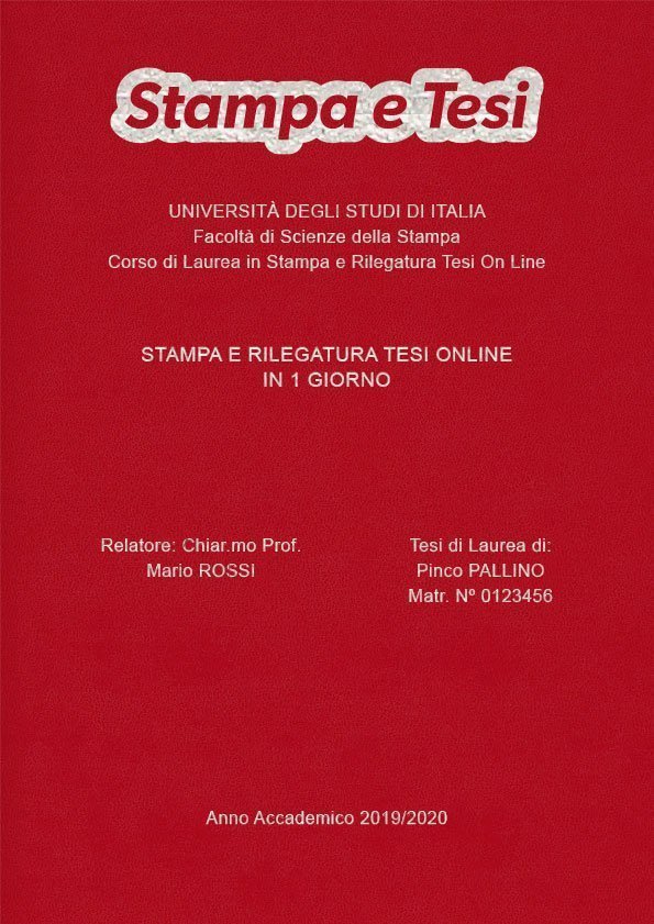 Similpelle Rosso Argento LAYOUT 3 - Logo in Alto - Arial