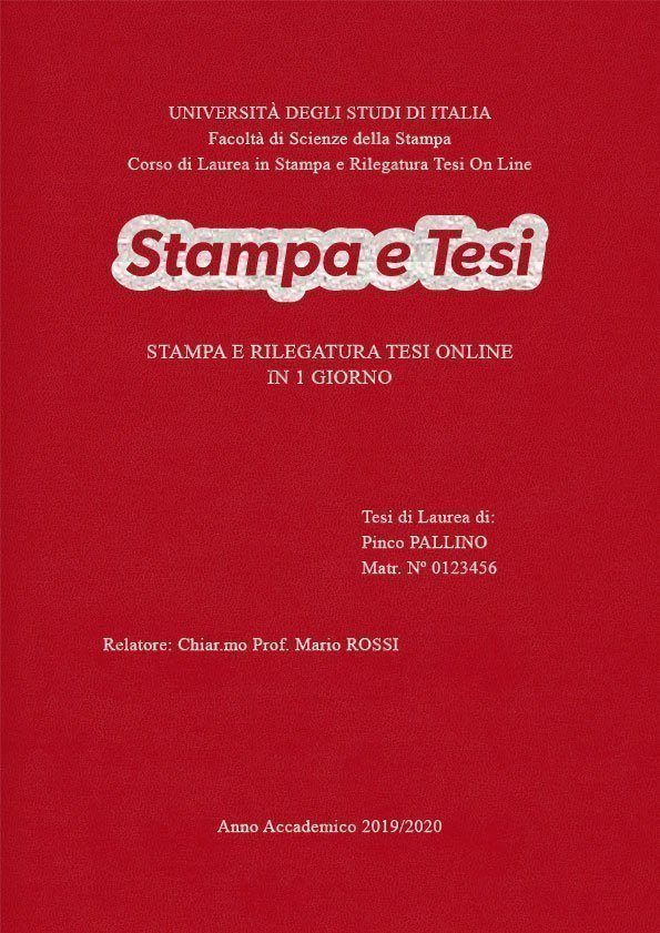 Similpelle Rosso Argento LAYOUT 1 - Logo Centrato - Times New Roman