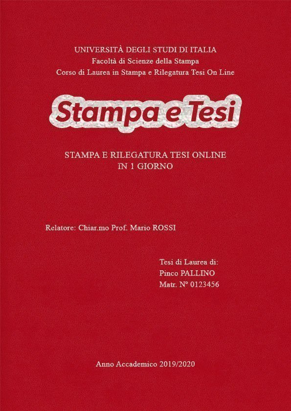 Similpelle Rosso Argento LAYOUT 2 - Logo Centrato - Times New Roman