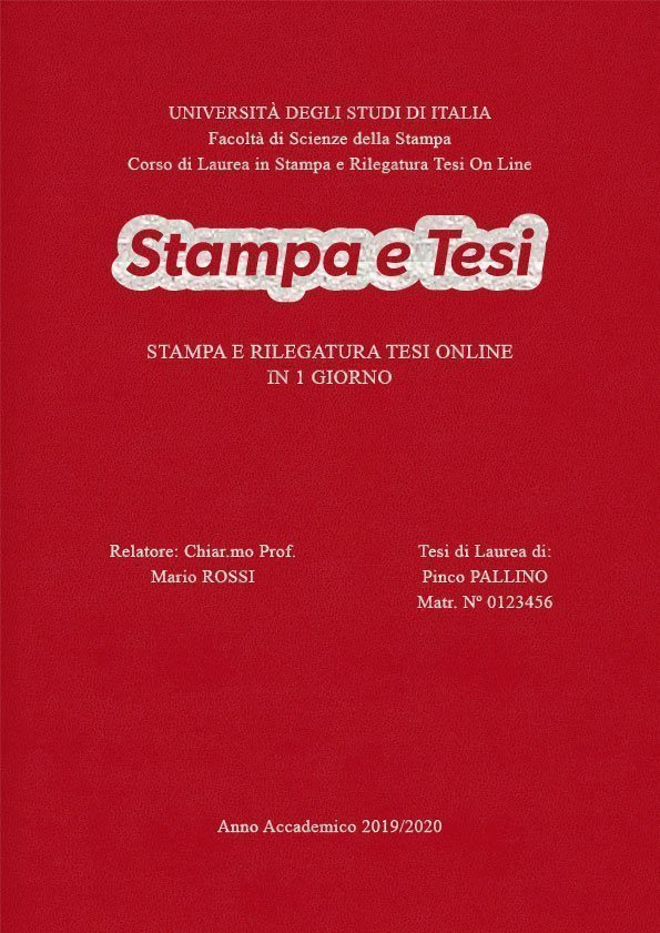 Similpelle Rosso Argento LAYOUT 3 - Logo Centrato - Times New Roman