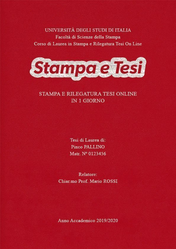 Similpelle Rosso Argento LAYOUT 4 - Logo Centrato - Times New Roman