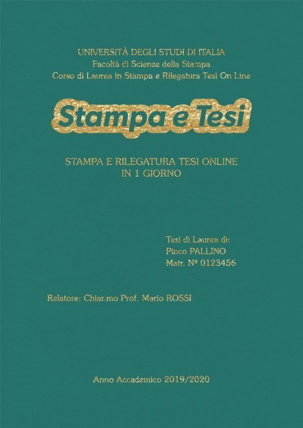 Similpelle Verde Acqua Oro LAYOUT 1 - Logo Centrato - Souvenir 